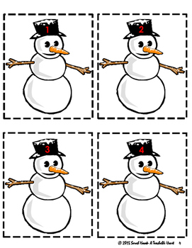 Snowman Buttons Game Counting 1-10 by A Teachable Heart | TPT