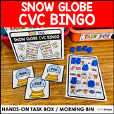 Snowman CVC Bingo, Winter Morning Bin or Literacy Center