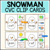 Snowman CVC Clip Cards