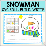 Snowman CVC Roll, Build and Write Mats