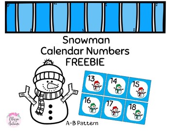 Snowman calendar numbers | TPT