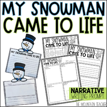 Preview of Snowman Writing Template and Craft | Fun Winter Bulletin Board for December