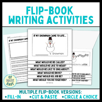 Preview of Snowman Came to Life Winter Writing Flip book with Adapted Writing Activities