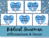 Snowman Christian Affirmations, Winter Bulletin Board Decor