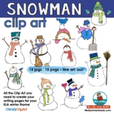 Snowman | Clip Art | Digital Art | Winter Theme