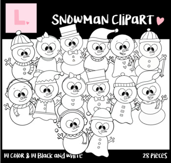 Snowman Clipart (Christmas/Winter Clipart) by Made by Lilli Clipart