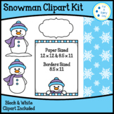 Snowman Clipart Mini Kit (clipart, digital papers, label, 