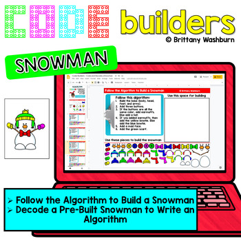 Preview of Snowman Code Builders Digital Activities for Algorithms and Decomposing