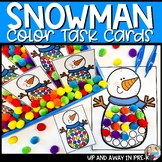 Snowman Color Matching - Fine Motor Activities - Color Task Cards