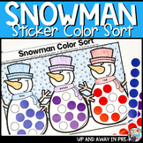 Snowman Color Sorting Activities - Winter Preschool Printa