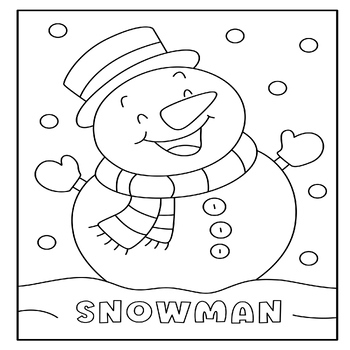 Snowman Coloring Page : Happy Cute Snowman In Ice Coloring Sheet-Winter ...