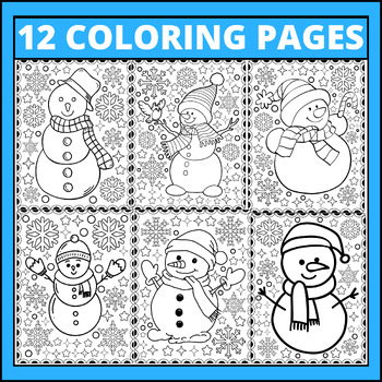 Snowman Coloring Pages | Winter Coloring Pages | Winter Coloring Sheets