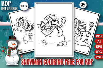 Preview of Snowman Coloring Pages for Kdp