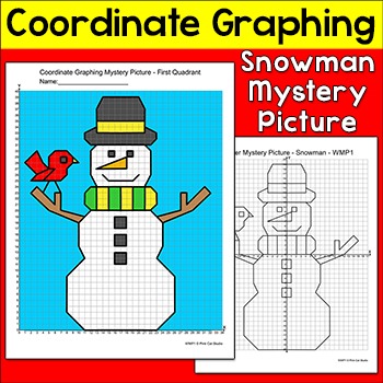 Preview of Winter Math - Graphing Coordinates Snowman Mystery Picture