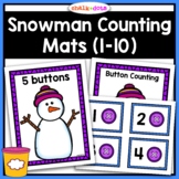 Snowman Counting Number Mats | Counting to 10 | Number Rec