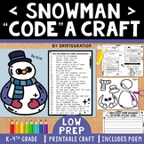 Snowman Craft & Coding Activity: One Page Craft, Poem, & W