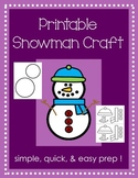 Snowman Craft (Printable)