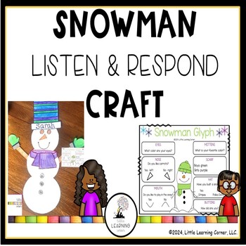 Preview of Snowman Craft - Winter glyph for listen and respond Personalized