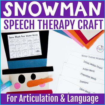 Preview of Snowman Craft for Speech and Language Mixed Groups - Articulation & Vocabulary