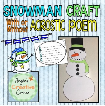 Preview of Snowman Craft with or without Acrostic Poem