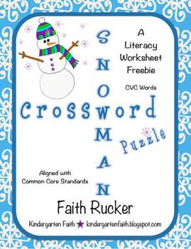Snowman Crossword Puzzle by Faith Rucker TPT