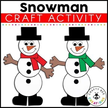 Preview of How to Build a Snowman Craft Snowmen at Night Activities Template Bulletin Board