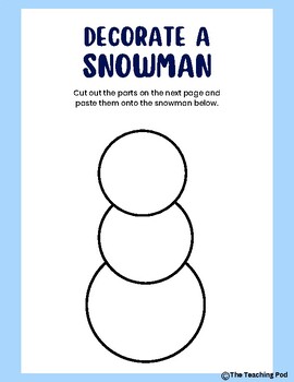 Snowman Printable Playdough Mat