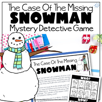 Preview of Snowman Detective Mystery | Problem Solving | Escape Room | Growth Mindset