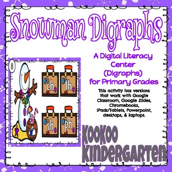 Preview of Snowman Digraphs-A Digital Literacy Center (Compatible with Google Apps)