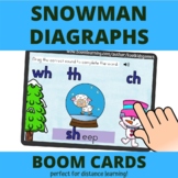 Snowman Digraphs BOOM Cards (distance learning)