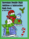 Snowman Double Digit Addition and Subtraction Math Pack
