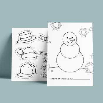 Preview of Snowman Dressup Worksheet - Cut out - Clip Art - Coloring Page