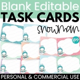 Snowman Editable Task Card Template Winter Task Cards- Com