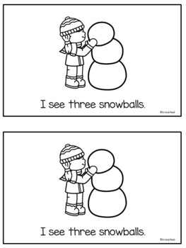 Snowman Emergent Reader by Kidology By Krista Reid | TpT