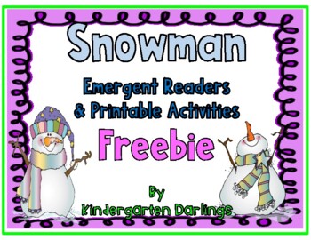Preview of Snowman Emergent Reader and Printable Activities Freebie