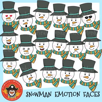 Preview of Snowman Emotion Faces Clipart
