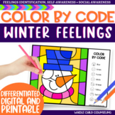 Snowman Emotions Color by Code Winter Naming Feelings Digi