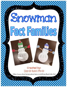 Preview of Snowman Fact Families Craft and Worksheets