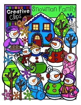 Preview of Snowman Family {Creative Clips Digital Clipart}