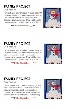 Preview of Snowman Family Project