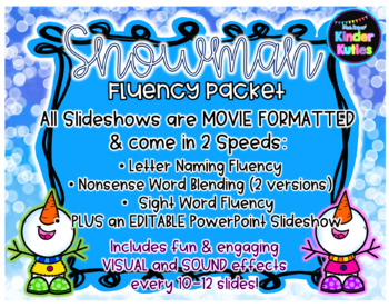 Preview of Snowman Fluency Video & PowerPoint Slideshows Packet