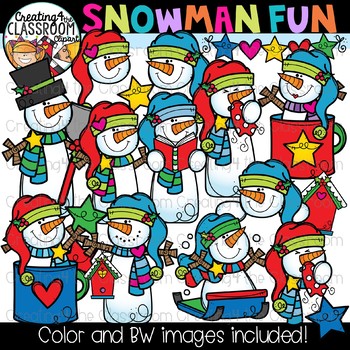 Snowman Fun Clipart {Winter Clipart} by Creating4 the Classroom
