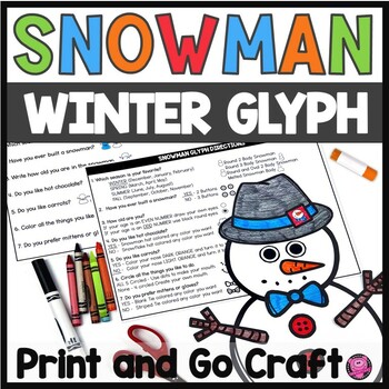 Preview of Winter Snowman Crafts & Glyphs Listening & Following Direction Activities