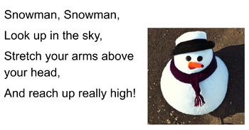 Preview of Snowman Gross Motor Exercise Poem