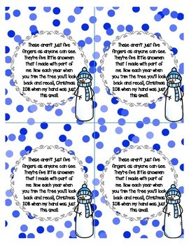 Snowman Handprint Ornament Poem 2018 by 2 Scoops of Kindergarten