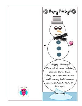 Preview of Snowman Card