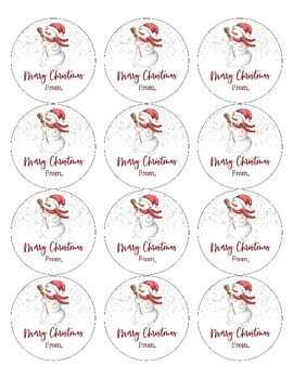 Snowman Holiday tags labels parent gift stickers holiday christmas