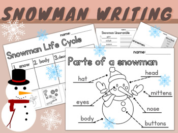 Preview of Snowman Informative Writing | Have Can Are Comprehension | Winter Investigation