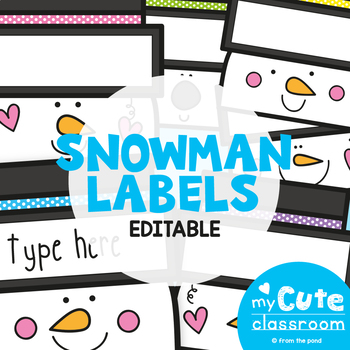 Preview of Snowman Labels / Name Tags for the Classroom {Editable}