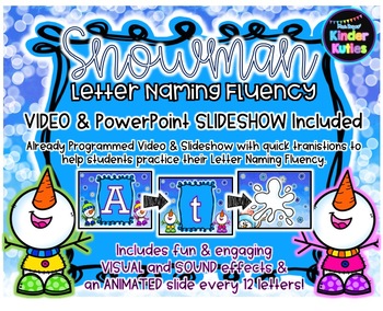 Preview of Snowman Letter Naming Fluency (LNF) Video & PowerPoint Slideshow
